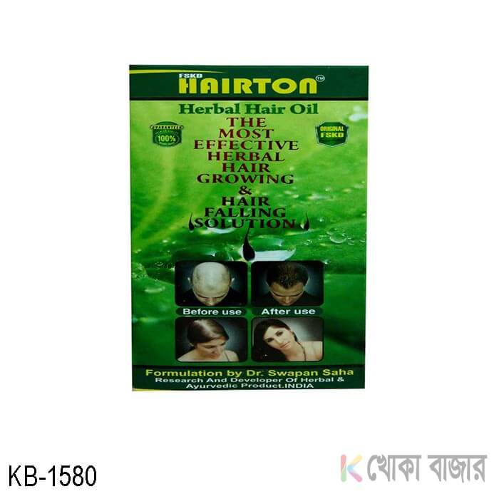হেয়ারটন হারবাল অয়েল Hairton Herbal Hair Oil 140ml - Khoka Bazar (খোকা  বাজার)